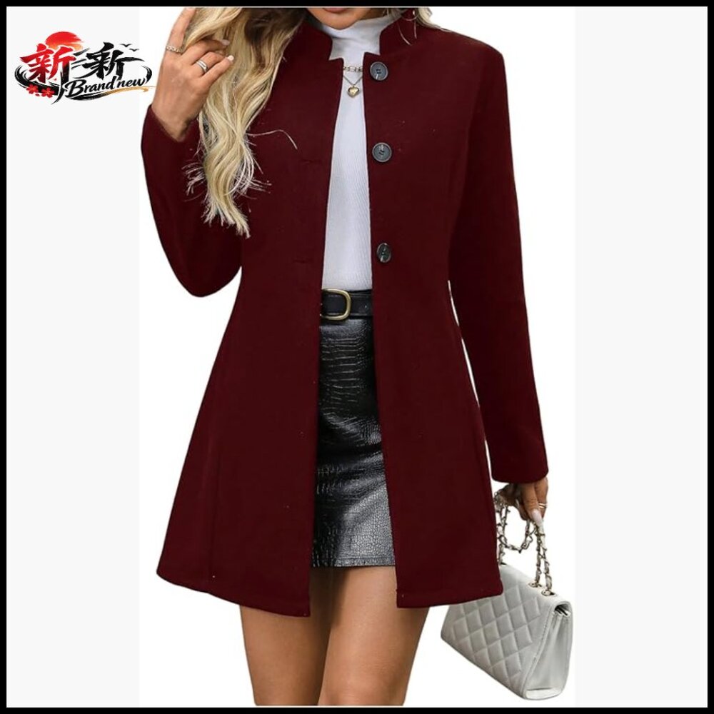 Polyester Button Up Blazer Long Sleeve Collared O… - image 1